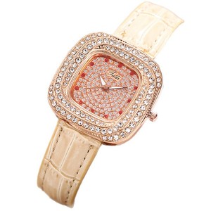 Nuevo Reloj de Mujer con Incrustaciones de Diamantes, Diseño de Cielo Estrellado, Correa de Cuero, Reloj de Pulsera de Cuarzo Cuadrado para Damas - Product Image 6