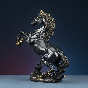 Adorno de Caballo Saltando en Bronce Coloreado, Decoración para el Hogar u Oficina, Estilo Tradicional, Artesanía de Escritorio, Regalo para Felicitaciones - Product Image 2