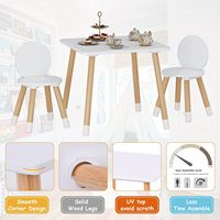 Table pour enfants avec ensemble de 2 chaises adaptées aux tout-petits garçons et filles ensemble de table et de chaises pour enfants 3 pièces blanc