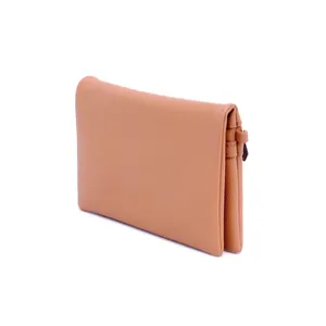 Pebble Kulit Gandum Penuh Wanita Tas Clutch Tali Pergelangan Tangan