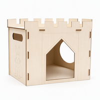 YAOYUE Château pour lapins en bois assemblé, en contreplaqué de peuplier, petite maison pour animaux de compagnie, assemblage par languettes et fentes pour lapins, cochons d'Inde, hamsters