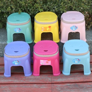 Tabouret en plastique Jiajiale pour enfants, diamètre 19 cm, épaissi, portable, en forme de tête de chat de dessin animé, pour la salle de bain et la douche des enfants - Product Image 1