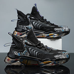 Nuevas zapatillas deportivas de caña alta para hombre, para verano y otoño, transpirables, ligeras, de malla, para caminar, hacer deporte y correr. - Product Image 4