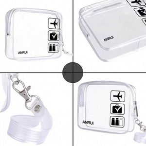 Sac de maquillage transparent en PVC pour voyage promotionnel, sac de toilette imperméable en PVC transparent avec logo personnalisé - Product Image 6