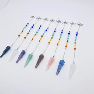 Usine pas cher <span class=keywords><strong>prix</strong></span> en gros en vrac pierre <span class=keywords><strong>de</strong></span> guérison <span class=keywords><strong>cristal</strong></span> Chakra pendule pendentif pour la méditation - Product Image 1