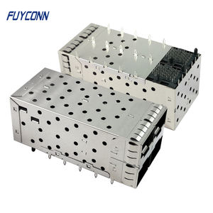 Connettore a fattore di forma piccolo a 80pin più connettore SFP Multi-porta 2x1 impilato con tubo leggero, connettore SFP + 2x2x2 Press-Fit - Product Image 6