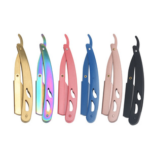 มีดโกนหนวดสแตนเลสแบบพับได้ ใบมีดเดี่ยว สำหรับโกนหนวดและกำจัดขน - Product Image 1