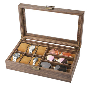 Boîte à montres en bois pour dropshipping Shopify, organiseur de bijoux, étui de rangement en cuir PU, boîte cadeau rétro pour montres et bijoux - Product Image 3