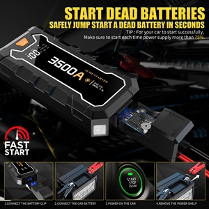 Vente d'usine à courant de pointe 4000A Kit de démarrage de saut de <span class=keywords><strong>voiture</strong></span> avec lampe de poche outil d'urgence démarreur de saut de <span class=keywords><strong>batterie</strong></span> de <span class=keywords><strong>voiture</strong></span> 12L gaz 10L Diesel - Product Image 3