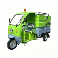 Tricycle électrique 600L pour le nettoyage des rues et l'assainissement, avec nettoyeur haute pression