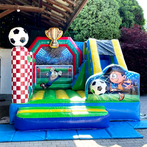 Castillo inflable de fútbol, tobogán inflable, brincolín deportivo comercial para niños - Product Image 1