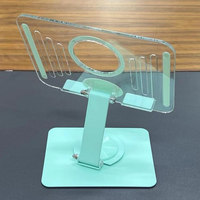 Support de bureau en acrylique pour téléphone et tablette avec design pliable rotatif à 360 degrés pour l'apprentissage et le streaming en direct