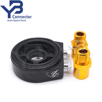 M20-1.5 dan 3/4UNF-16 Adaptor Pelat Sandwich Pendingin Filter Oli Universal 10AN untuk MITSUBISHI EVO