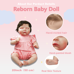 20 Zoll lebensechte, niedliche, weiche Prinzessinnen-Reborn-Babypuppen, Ganzkörper-Mode-Set, Kleinkind-Neugeborenenpuppen für kleine Mädchen - Product Image 6