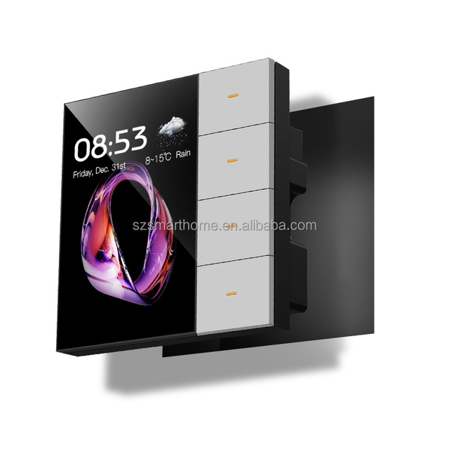 Smart Switch House Touch Screen Switch Support Tuya Control Smartlife App for Smart Home 4 Channel Tuya Zigbee Home Automation