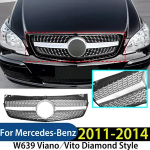 Grille d'entrée avant StarNav pour W639 Viano/Vito 2011-2014, style amélioré, kit carrosserie tuning avec maille centrale - Product Image 4