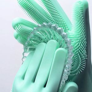 Kitchen Dishwashing Cleaning <b>Silicone</b> Scrubber Glove Household Scrubber Kitchen Clean <b>Tool</b> Sponge Dish Washing Glove - Product Image 5