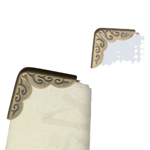 Protections d'angle en bronze antique plaqué or 21x4mm, gaufrées, pour couvertures de livres, cadres photo, registres, usage décoratif - Product Image 5