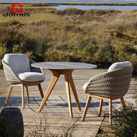 Su Geçirmez Çürümeye Dayanıklı Masif Tik Ağacı Çağdaş Rattan Dış Mekan Mobilya Seti Balkon Bahçe Daire ve Oturma Odası İçin
