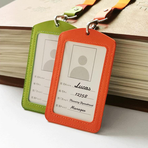Foska haut de gamme bureau PU nom carte porte-Badge en cuir porte-carte d'identité employé travail Badge - Product Image 5