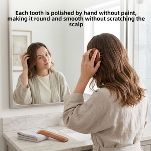 Peine de Masaje Redondo de Madera de Sándalo de Alta Calidad al por Mayor, Cepillo para el Cabello para Terapia del Cuero Cabelludo, Peine de Meridianos para Bienestar - Product Image 3