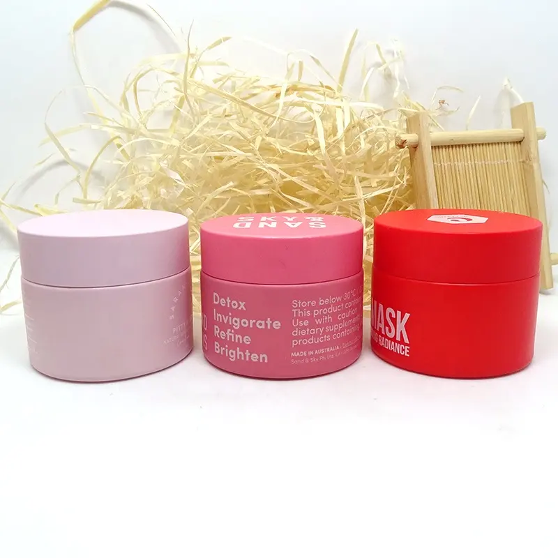 Creme facial para embalagem, recipiente de 100ml, 50g, frasco de vidro fosco, rosa, vermelho, de cerâmica, para cosméticos