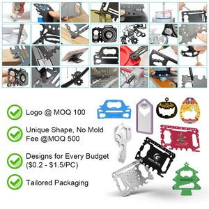 Wholesale Multi-functions Stainless Steel <b>Tool</b> Card Portable Luggage Tag - Product Image 3