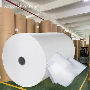 Papier de qualité alimentaire enduit de silicone direct d'usine pour la cuisson du papier à rouler brut rouleau Jumbo de papier parchemin