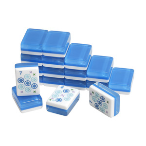 Acrylic Mahjong Tiles White Blue Transparent Non Toxic For Chess And Card <b>Entertainment</b> Universal Use MJ 819 - Product Image 1