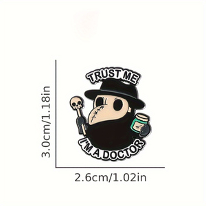 1 unidade Broche Estilo Sombrio Doutor da Peste, Crachá com Slogan Divertido, Pin Versátil para Roupas e Mochilas, Acessório Moderno e Estiloso para Presente - Product Image 4