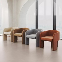 Fauteuils de luxe modernes en velours rouge, style nordique, pour salon, lot de 2
