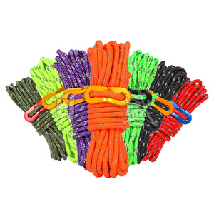 RONSUN Nylon Tent <b>Guy</b> Lines 4mmx4m Reflective High Brightness Aluminum Alloy Buckle Outdoor Camping <b>Rope</b> Universal Use - Product Image 1