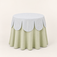Nappe ronde festonnée à rayures pour mariage, baby shower, fête en plein air – Vente en gros