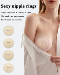 Cache-tétons en silicone réutilisables avec piercing, adhésifs, lavables, sans couture, bijoux sexy pour femmes - Product Image 2