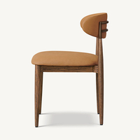 Decoout 2024 Mobilier Moderne Chaise en Cuir Solide Couleur Caramel en Bois de Chêne pour Restaurant Café