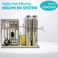 Machine de traitement de l'eau de 0,5 tonne par heure, système d'osmose inverse industriel, machine de purification de l'eau pour puits forés