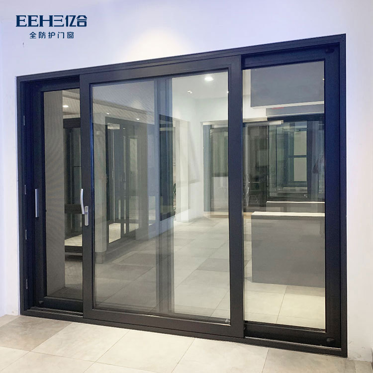 Aluminum Glass Sliding Door Interior Wooden