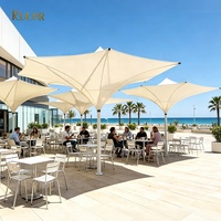 Parasol commercial créatif décoratif en forme de fleur, résistant aux UV, pour piscine et restaurant, 4m, 5m, 6m