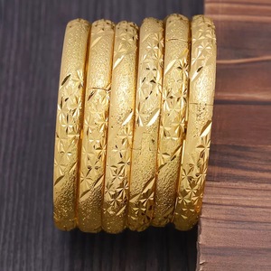 UWIN Classic Star Carved 22K <strong>Gold</strong> <strong>Plated</strong> Indian Cuff <strong>Bangle</strong> Jewelry Bracelet for Women Dubai Fashion Wedding Party <strong>Bangles</strong> - Product Image 4