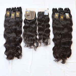 Paquets de cheveux humains crus indiens vierges, Deep Wave 100%, avec Frontal 13x6 et Lace Closure 6x6, qualité supérieure - Product Image 2