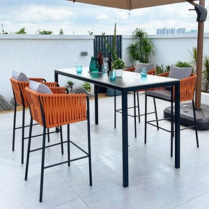 Muebles de jardín Patio Cuerda Silla alta Decoración Nordic Outdoor <span class=keywords><strong>Mesa</strong></span> <span class=keywords><strong>y</strong></span> silla Set - Product Image 4