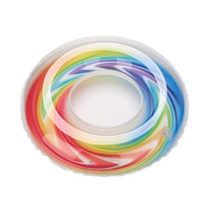 ห่วงยางว่ายน้ำรูปทรงสายรุ้งแบบเป่าลม Qicaibei  แบบหนาพิเศษ สำหรับผู้ใหญ่และเด็ก - Product Image 5