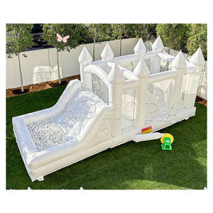 Carrera de obstáculos inflable blanca Wipeout carrera de obstáculos inflable para adultos carrera de obstáculos inflable comercial niños - Product Image 1