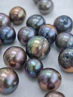 Perles semi-finies violet-noires de forme ronde pour la fabrication de bijoux DIY