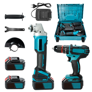 Vente directe usine – Kits combinés perceuse à percussion et meuleuse d'angle portables 21 V, deux-en-un, sans fil, sans balais, avec boîte à outils - Product Image 6