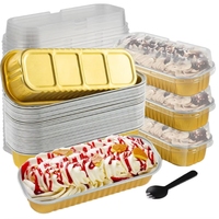 Contenant jetable rectangulaire doré en aluminium de 200 ml, de qualité alimentaire, thermoconducteur, en pulpe moulée, avec couvercle en PP, pour cuisson au four - Fromage rôti