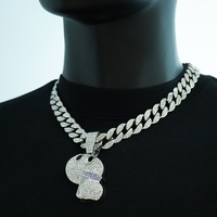 Pendentif cool style hip-hop dessin animé, collier de rap pour homme, colliers tendance