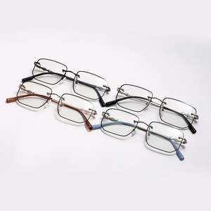 Lunettes photochromiques sans monture carrées anti-lumière bleue, couleur tendance 2025, pour femmes et hommes - Product Image 4