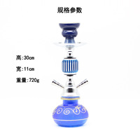 Chicha en verre à double tube en métal, modèle 808, style minimaliste américain, accessoire pour bar et restaurant arabe