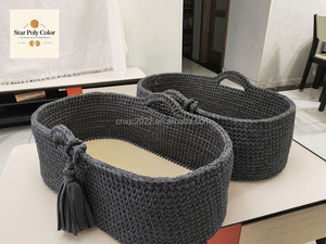 Cesta de almacenamiento para bebés personalizada <span class=keywords><strong>hecha</strong></span> <span class=keywords><strong>a</strong></span> <span class=keywords><strong>mano</strong></span>, tela lavable con mango plegable, hilo de tela tejido directo de fábrica para cambiar pañales - Product Image 3
